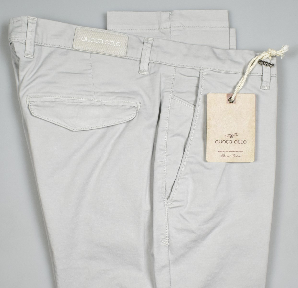 Quota Otto Pantalone in gabardina raso stretch quota otto slim fit in quattro colori