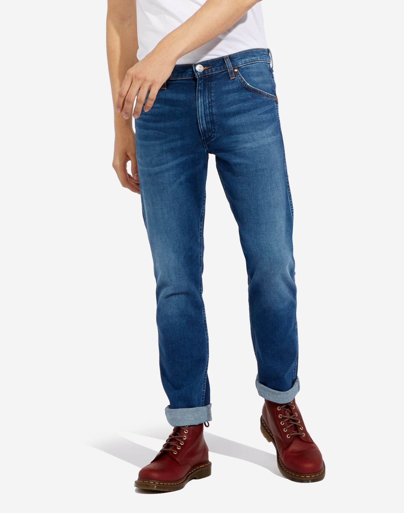 Men's jeans wrangler slim fit high-waisted denim stretch online men's clothing