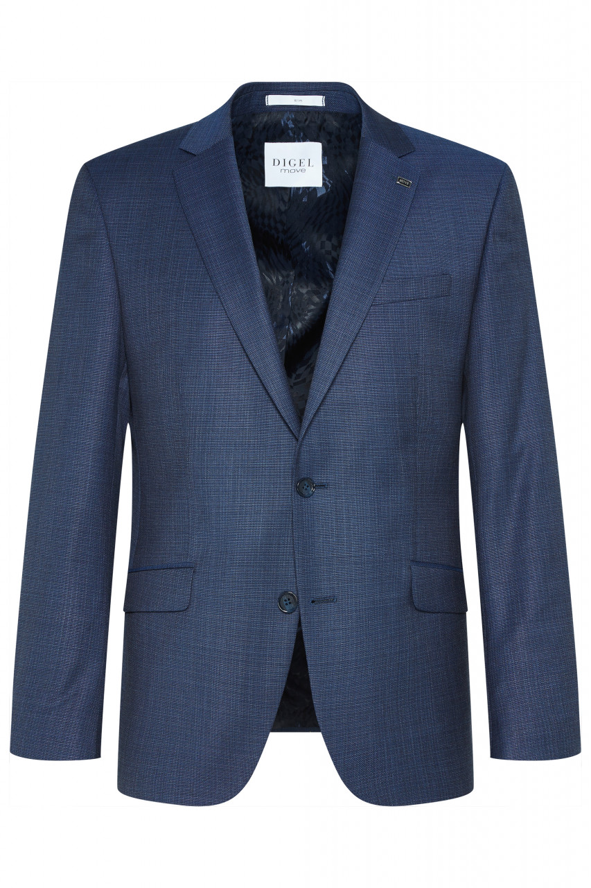 GentWith Sioux Dark Blue Slim Fit Double Breasted Wool Suit