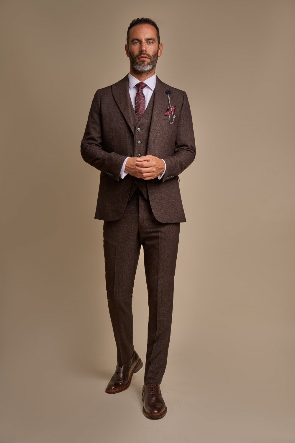Brown Suit with Double-breasted Waistcoat | Hockerty