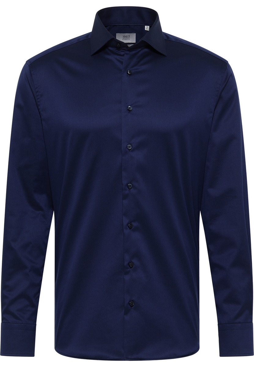 Camicia uomo celeste Eterna Modern Fit – Cotone Premium Twill No stiro Saldi