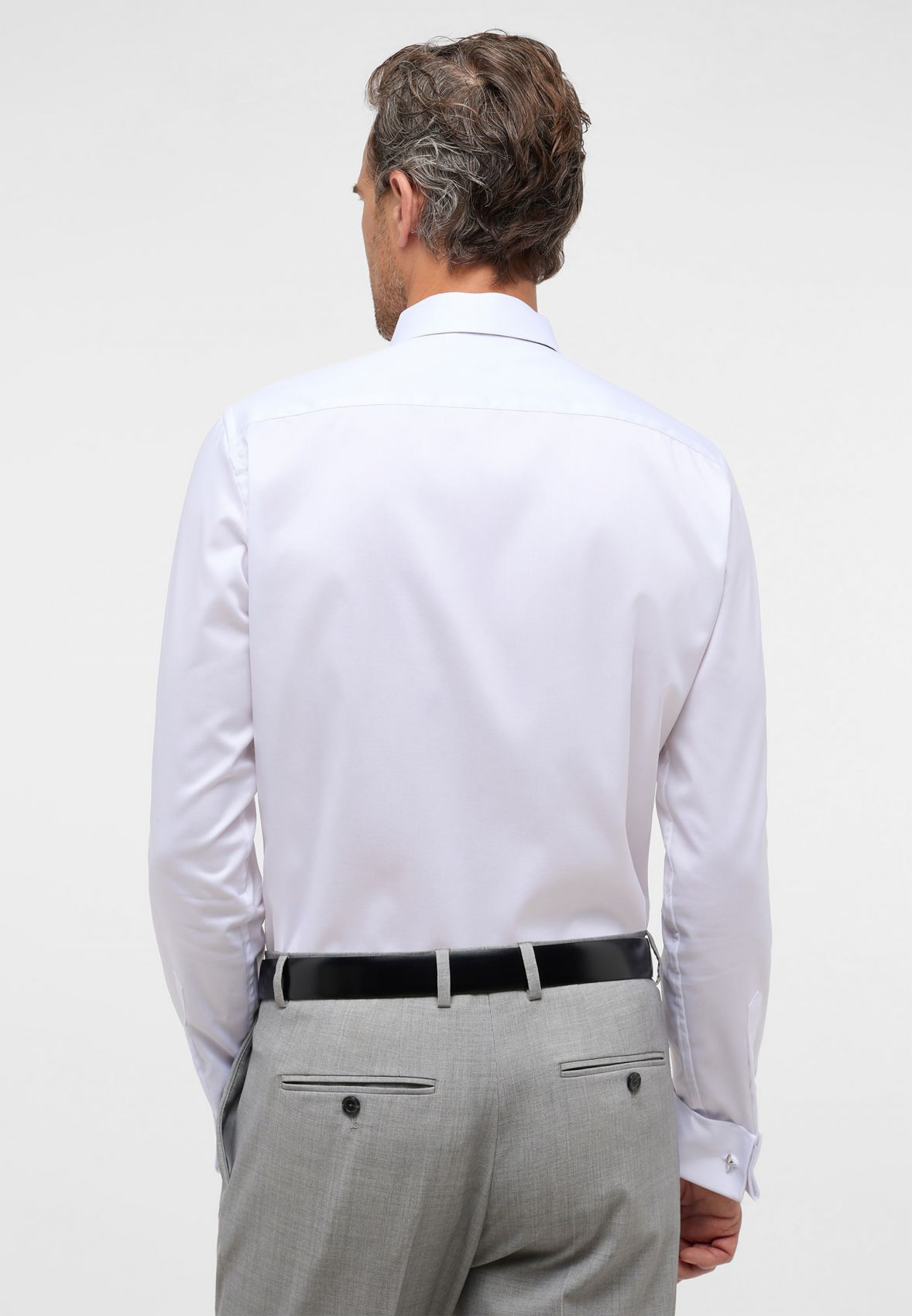 Eterna white slim fit elegant shirt with double cuffs