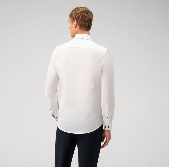 -10% shirt clothing slim - fit Olymp Cotton Sale white Italian men\'s Stretch