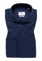 Camicia blu scuro eterna cotone twill ritorto modern fit