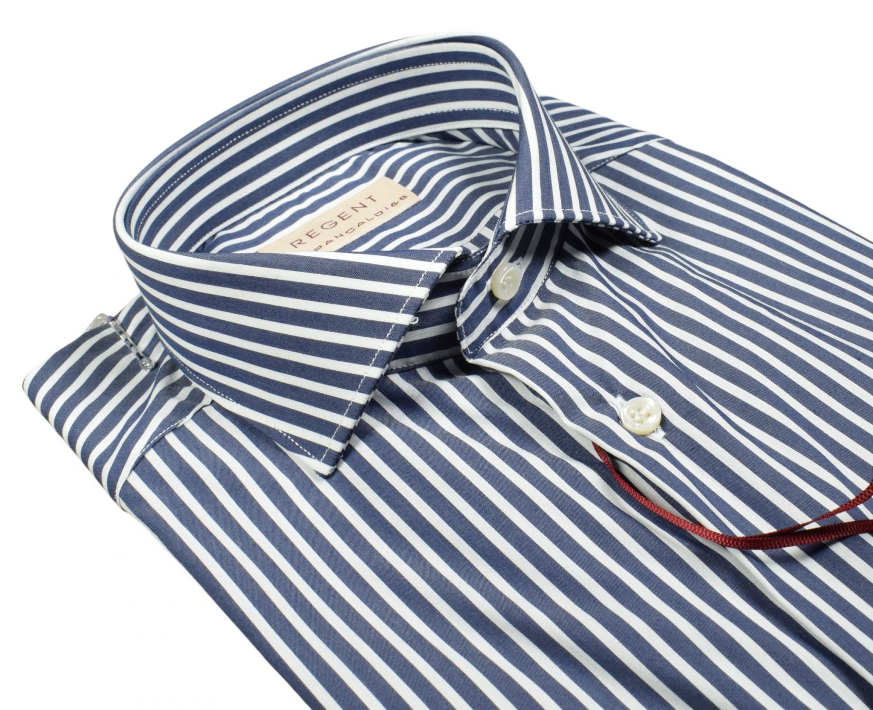 Regent by Pancaldi Camicia pancaldi slim fit blu scuro a righe cotone stretch