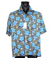 Ingram shirt with bowling collar and floral pattern