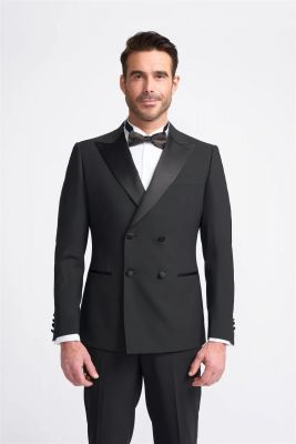 Double-breasted tuxedo cavani modern fit stretch wool 