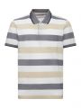 Polo con taschino in cotone piquet no stiro a righe beige