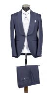 Blue groom's suit with shawl collar