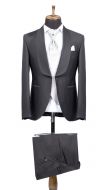 Black groom's suit with shawl collar