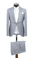 Grey groom's suit with shawl collar