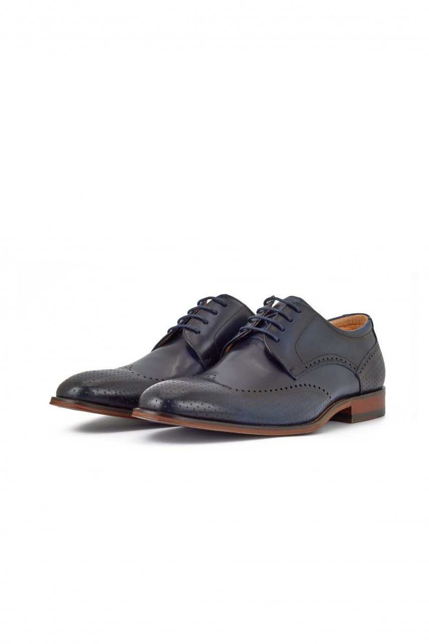 Digel Scarpa derby all'inglese blu elegante digel in vera pelle