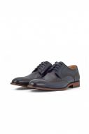 Elegant blue digel derby shoe in real leather