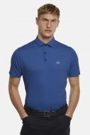 Blue meyer polo shirt with technical performance fabric