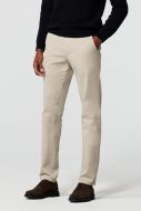 Beige meyer cotton trousers with modern fit organic stretch cotton
