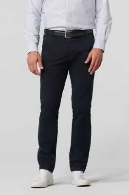 Pantalone blu meyer in cotone stretch drop quattro comfort fit