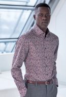 Modern fit plum floral patterned olymp shirt