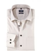 Modern fit beige checkered olymp shirt with breast pocket