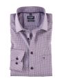 Camicia olymp a quadrettini prugna modern fit con taschino