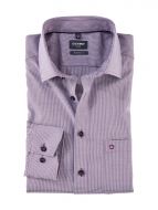 Modern fit plum checkered olymp shirt with breast pocket