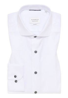 Eterna slim fit white cotton cover shirt