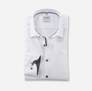 Olymp level five white slim fit stretch cotton shirt