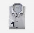 Camicia olymp level five grigio mastice slim fit cotone stretch 