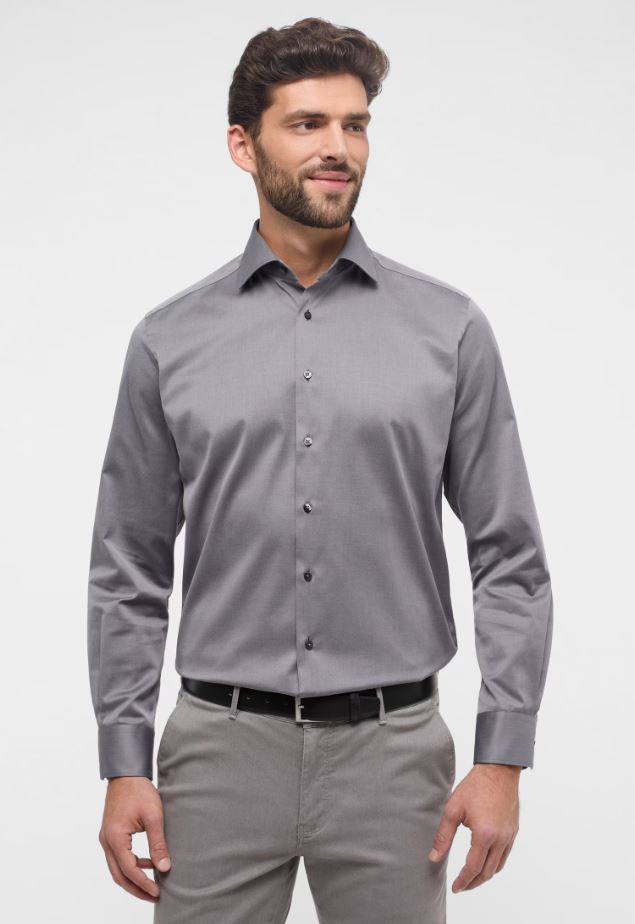 Eterna Camicia grigia eterna modern fit collo classico italiano