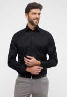 Eterna black shirt modern fit classic Italian collar