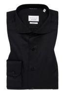 Camicia nera eterna slim fit collo francese cotone cover