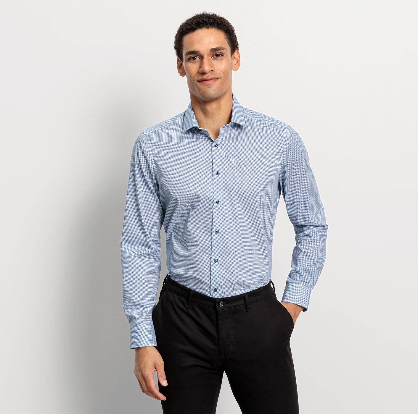 Olymp Camicia olymp level five slim fit olymp cotone stretch stampato