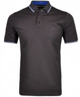 Dark grey polo shirt in modern fit ragman performance fabric