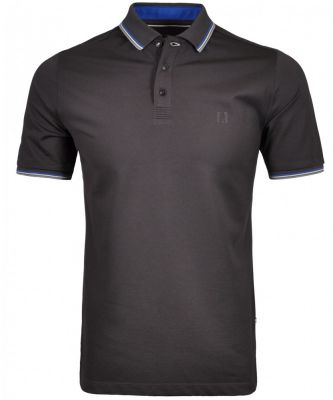 Dark grey polo shirt in modern fit ragman performance fabric