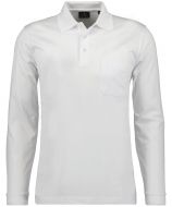 White polo shirt with ragman no-iron pocket modern fit