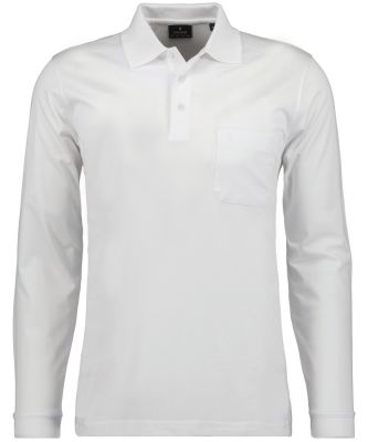 White polo shirt with ragman no-iron pocket modern fit