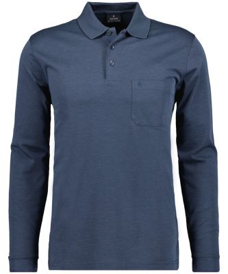 Light blue polo shirt with ragman no-iron pocket modern fit