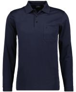 Dark blue polo shirt with ragman no-iron pocket modern fit