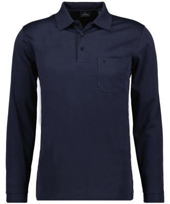 Polo blu scuro con taschino ragman no stiro modern fit