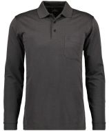 Dark grey polo shirt with ragman no-iron pocket modern fit