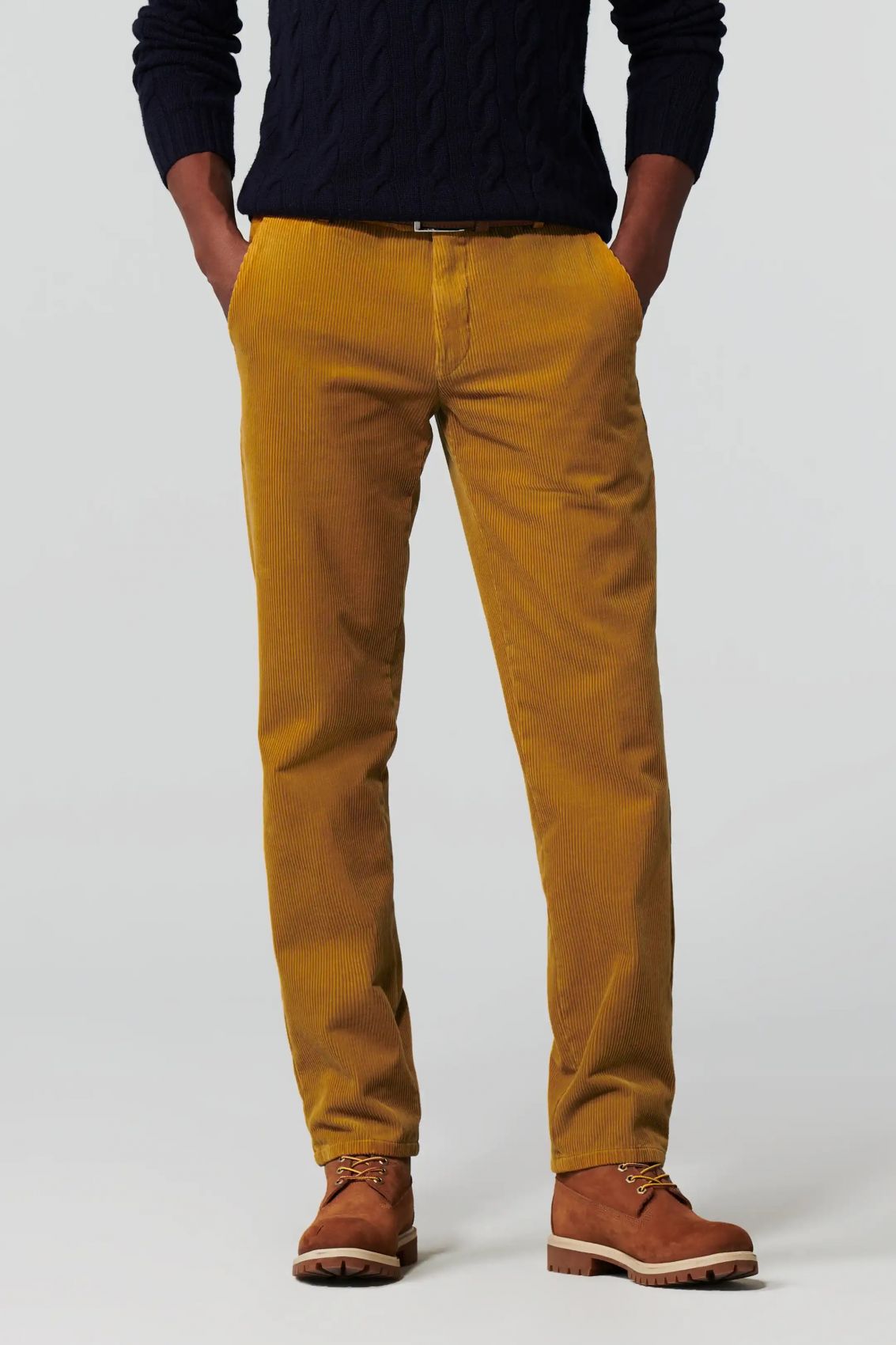 Meyer Pantalone color ambra meyer in velluto a coste luxury modern fit