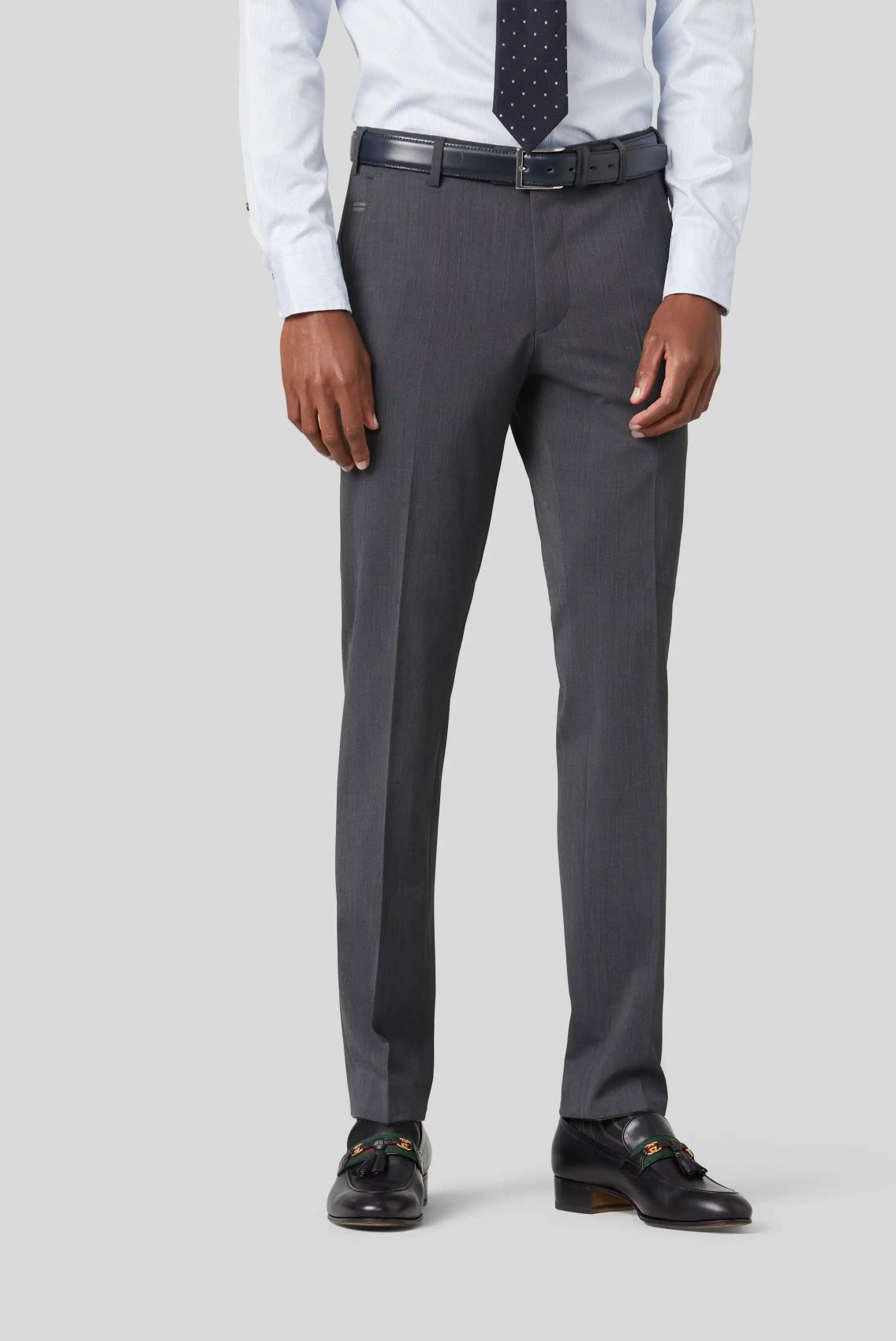 Meyer Pantalone grigio medio meyer travel twill modern fit