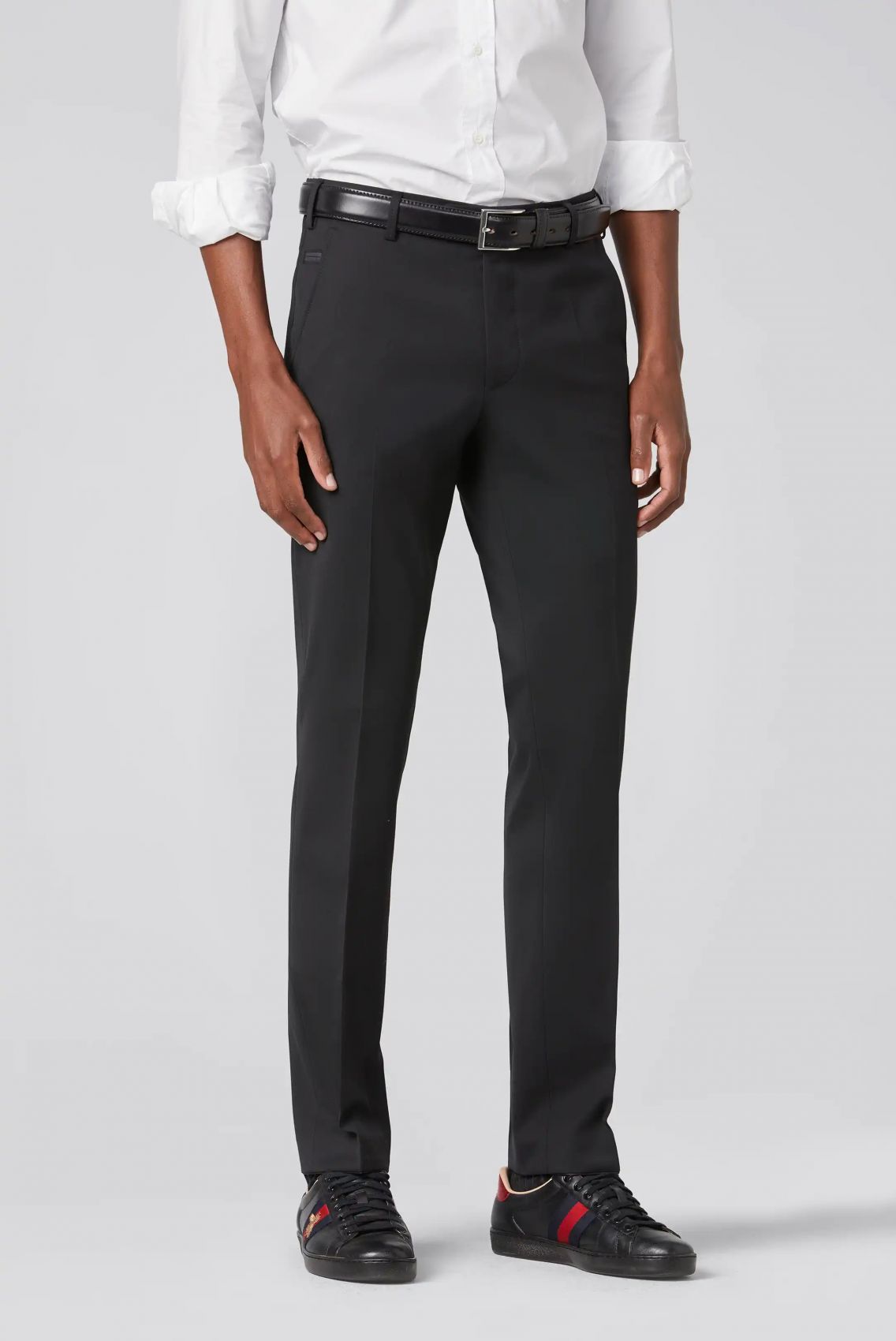 Meyer Pantalone nero meyer travel twill modern fit