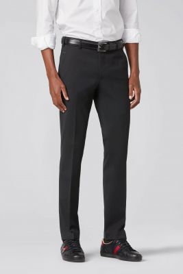 Black meyer travel twill trousers modern fit