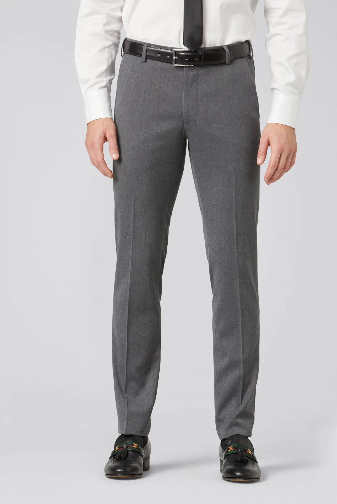 Meyer Pantalone meyer grigio medio in twill teflon stretch