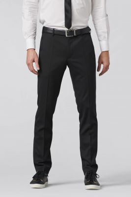 Meyer black trousers in stretch Teflon twill