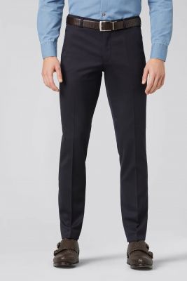 Pantalone meyer blu in twill teflon stretch