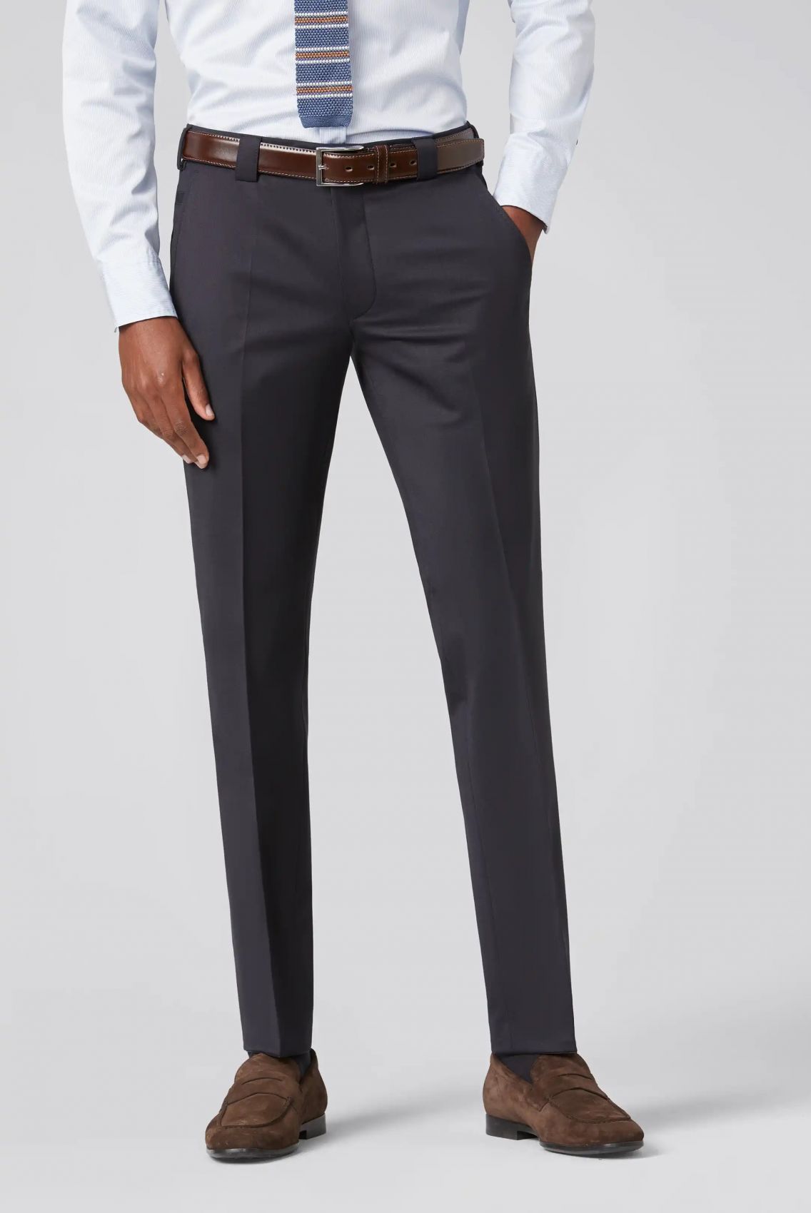 Meyer Pantalone meyer blu in premium soft twill comfort fit