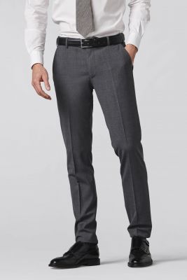 Meyer medium grey flax trousers tropical modern fit