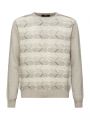 Montechiaro ecru crewneck with wool blend jacquard