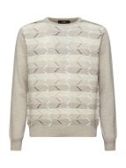 Montechiaro ecru crewneck with wool blend jacquard